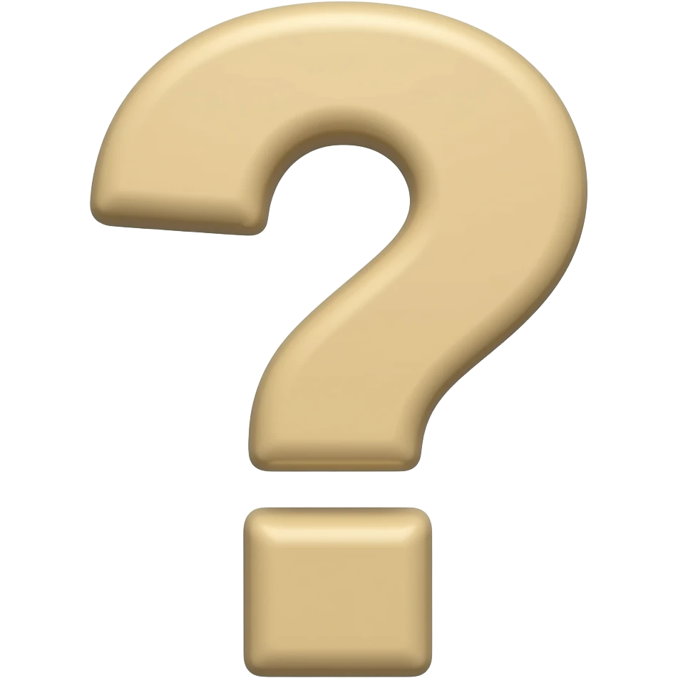 beige question mark emoji