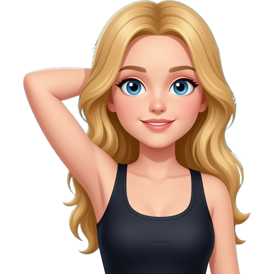 Blonde girl at night, armpit emoji