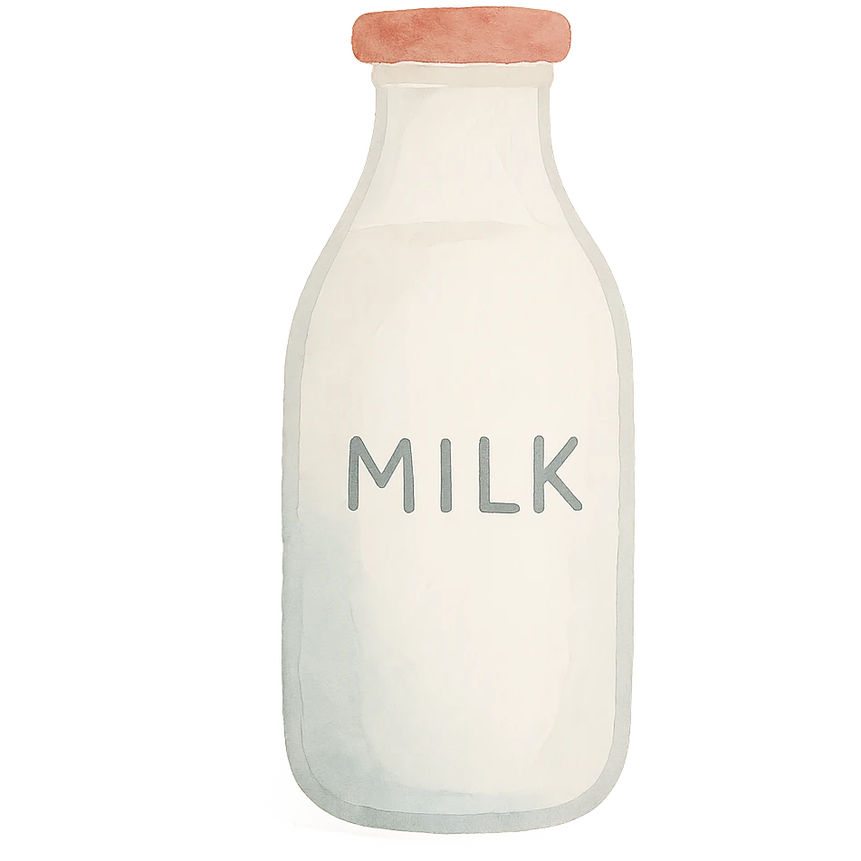 a bottle of milk with milk written on it emoji