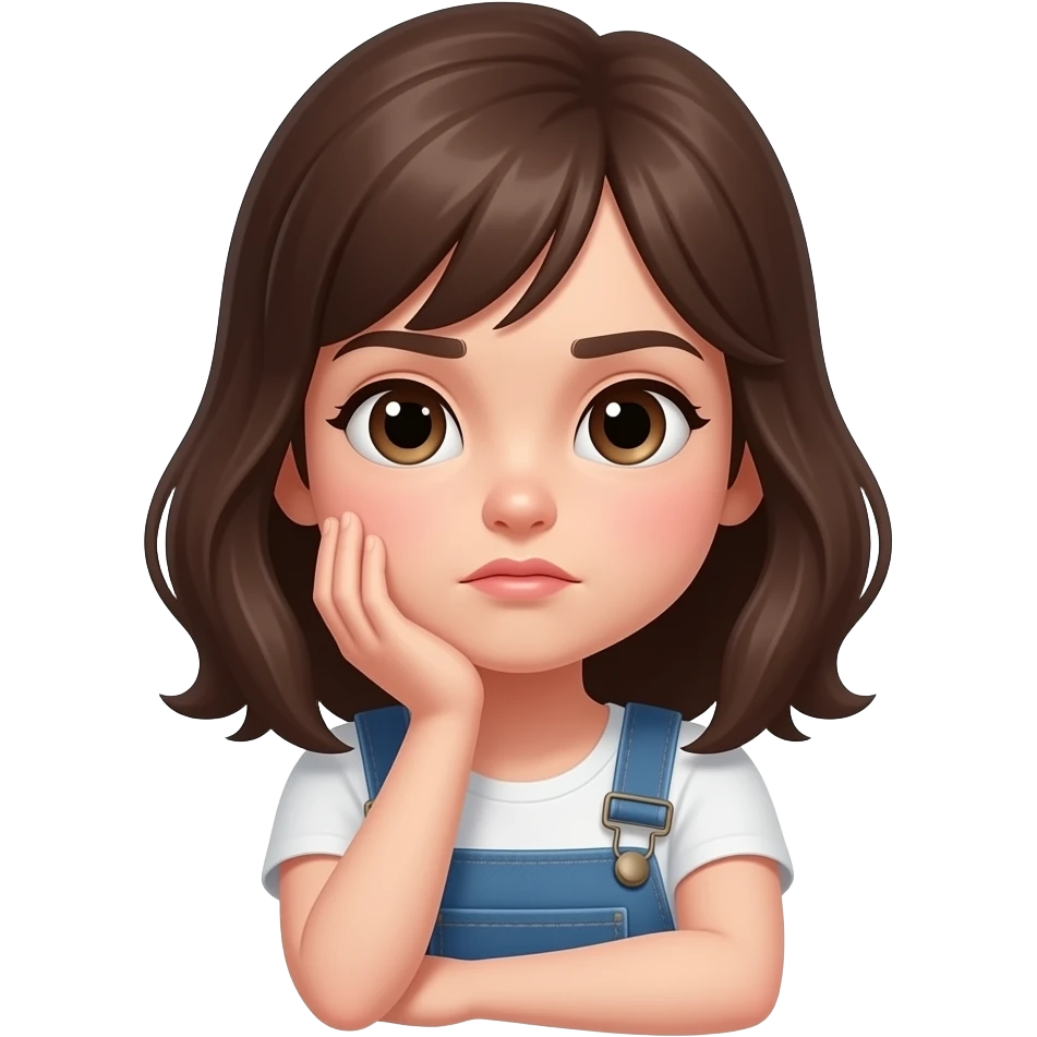 Глубокий серьезный процесс у девушки emoji
