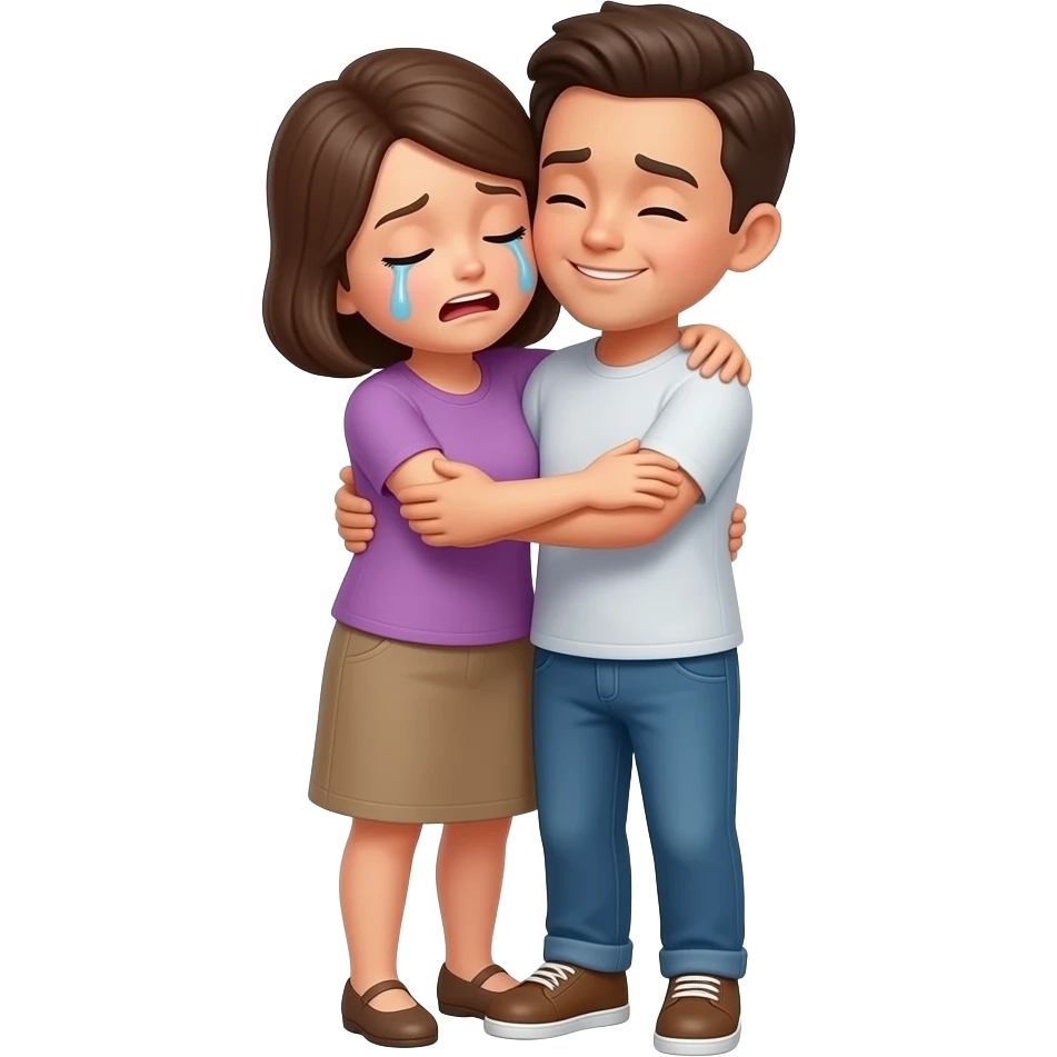 I miss you, tears, hug emoji