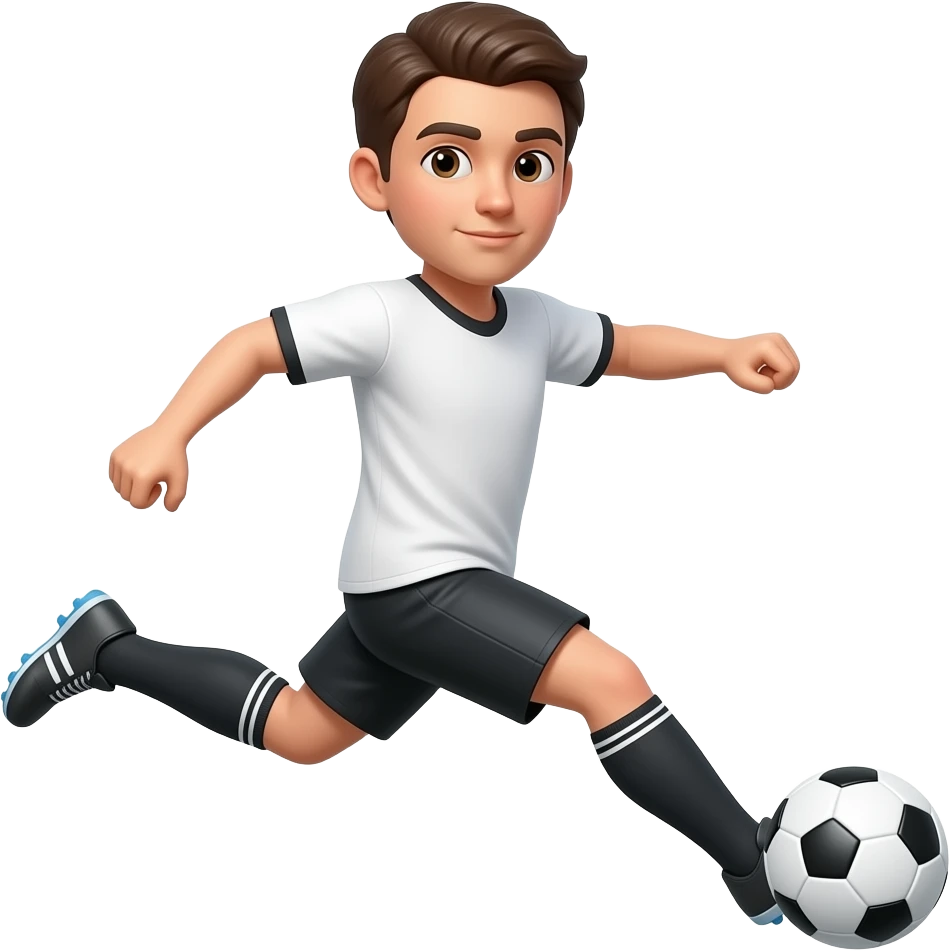 Scoring a goal in white shirt and black shorts emoji