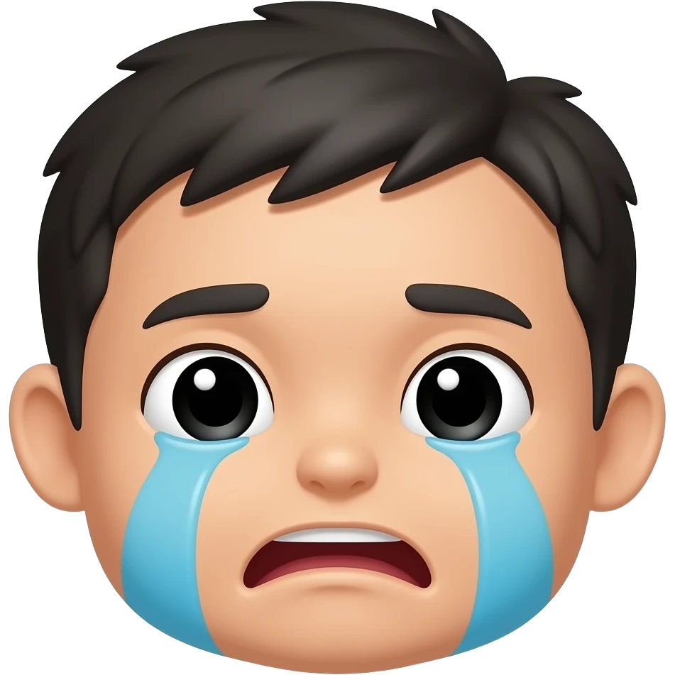 The kumon face but crying emoji