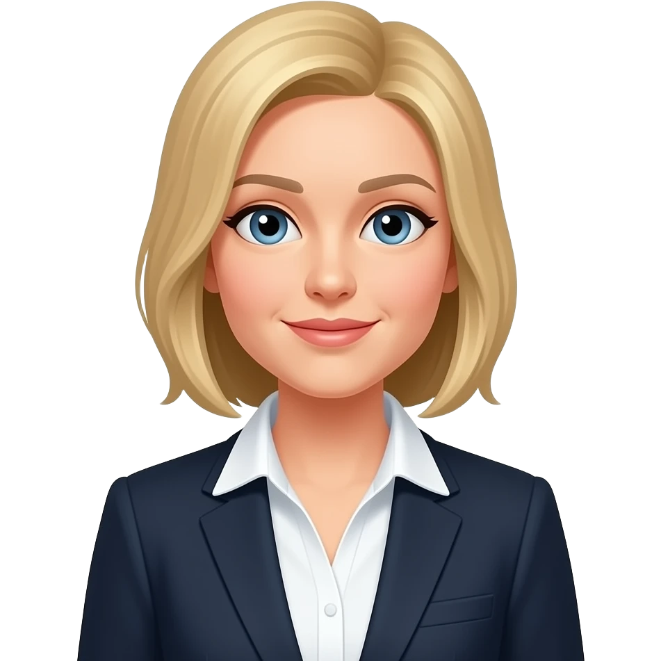 mulher loira cabelo médio no escritório emoji