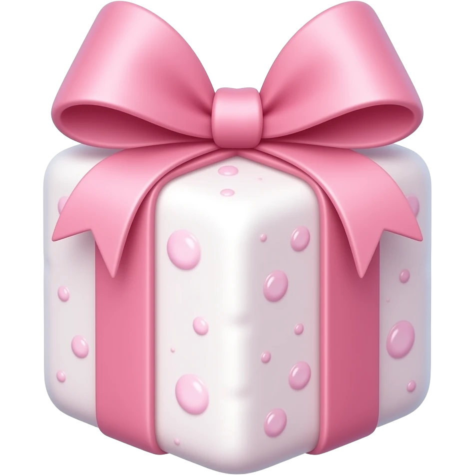 Sugar cube with a pink bow emoji