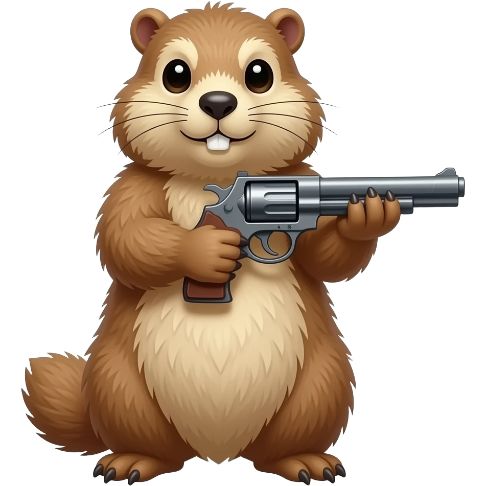 Marmotte avec pistolet emoji