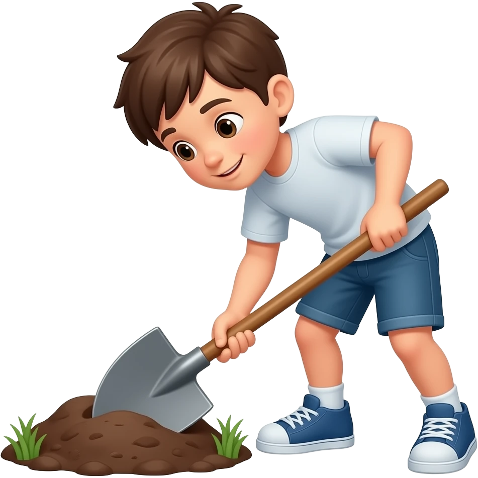 Мальчик копает могилу emoji