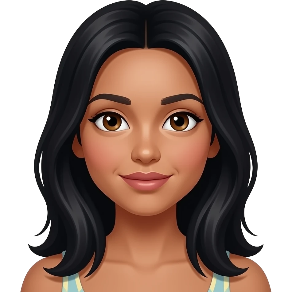 Can you make a tanned girl with long black hair and brown eyes emoji