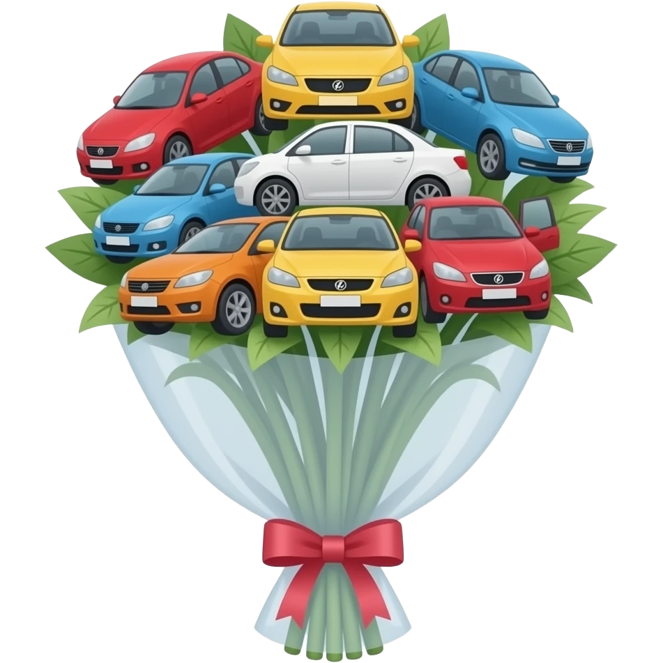 A boquet full of cars emoji