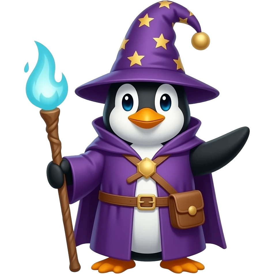 Penguin Wizard emoji