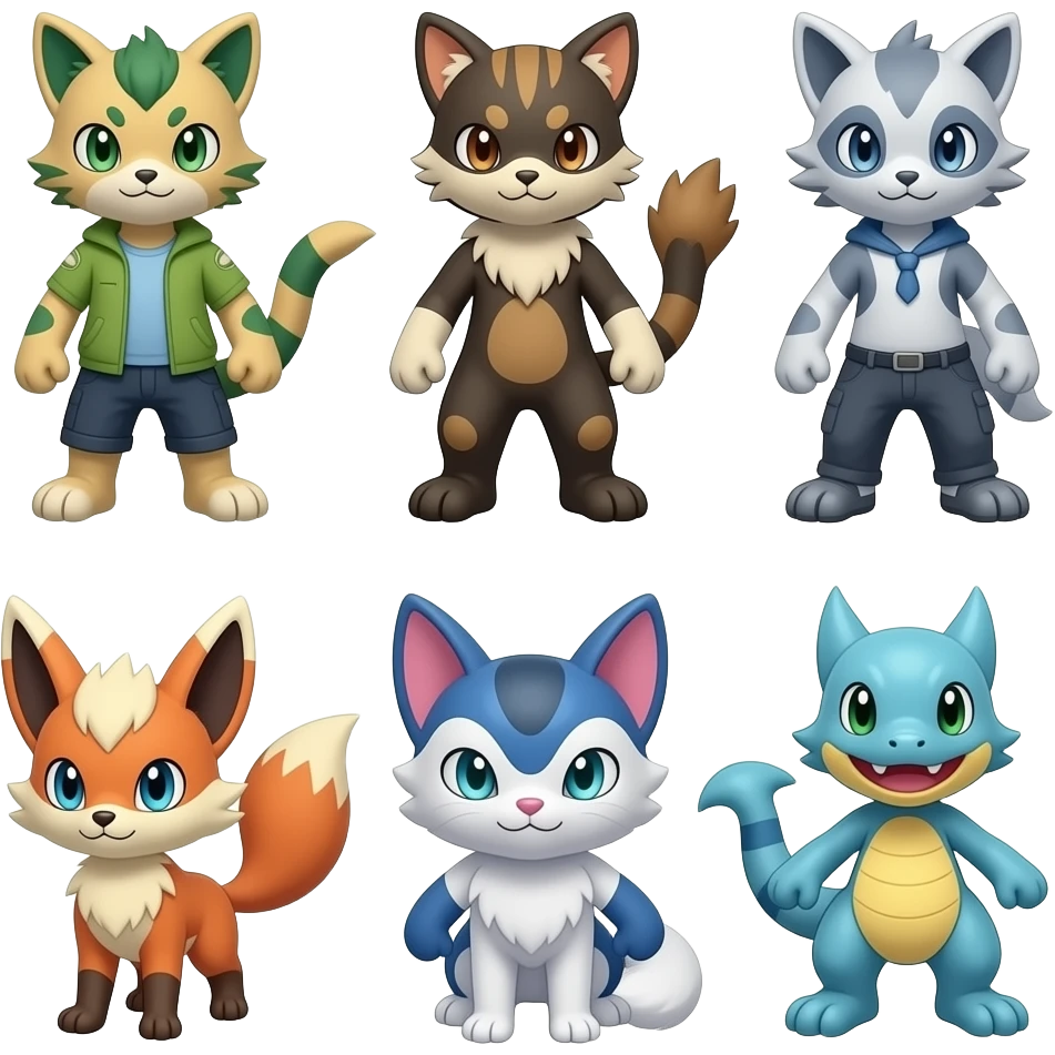 Houndour-Torracat-Zorua- Salandit-Fennekin-Fakémon-Digimon-fusion (full body) emoji