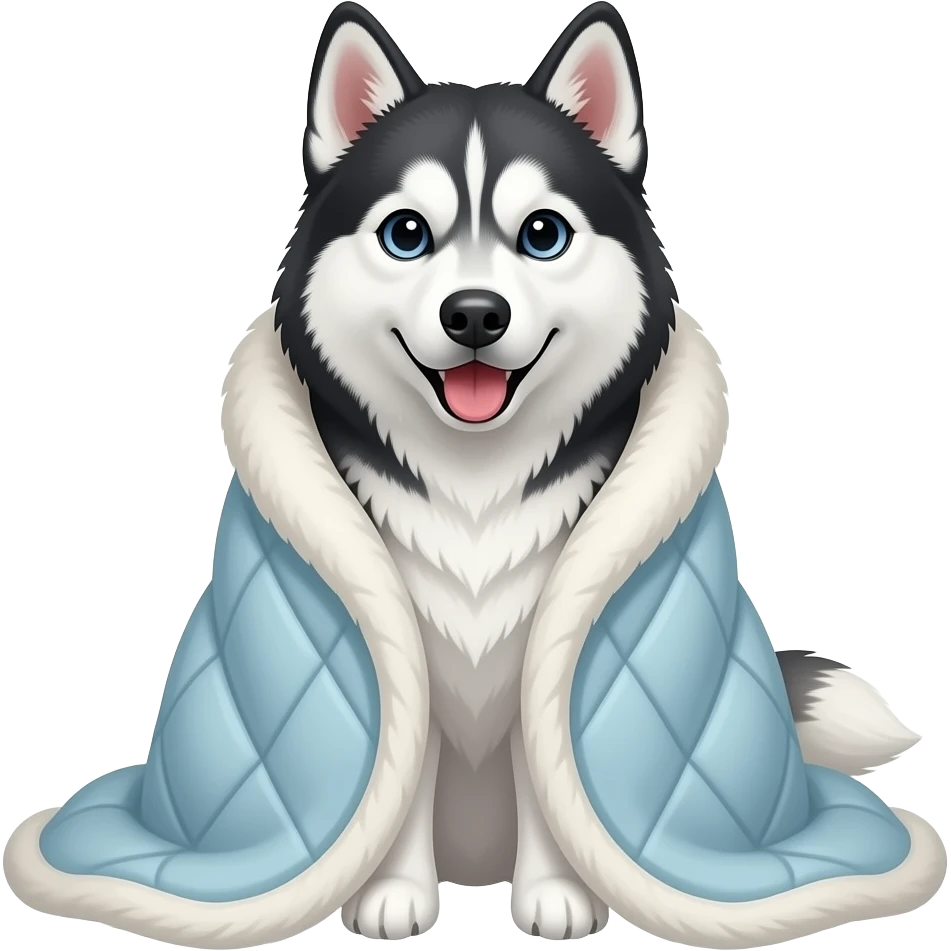 сиба ину в уютном пледе emoji