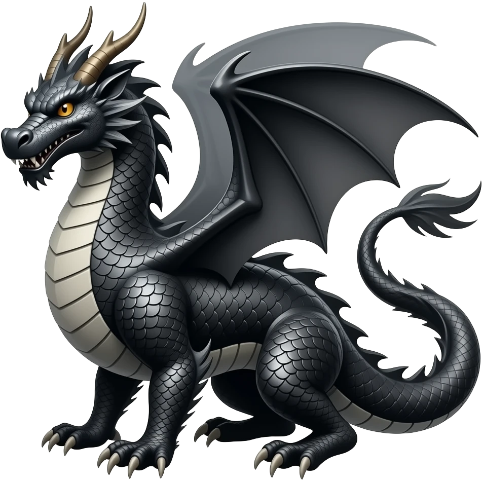 ancient Black dragon DJ, highly detailed, hyper real emoji