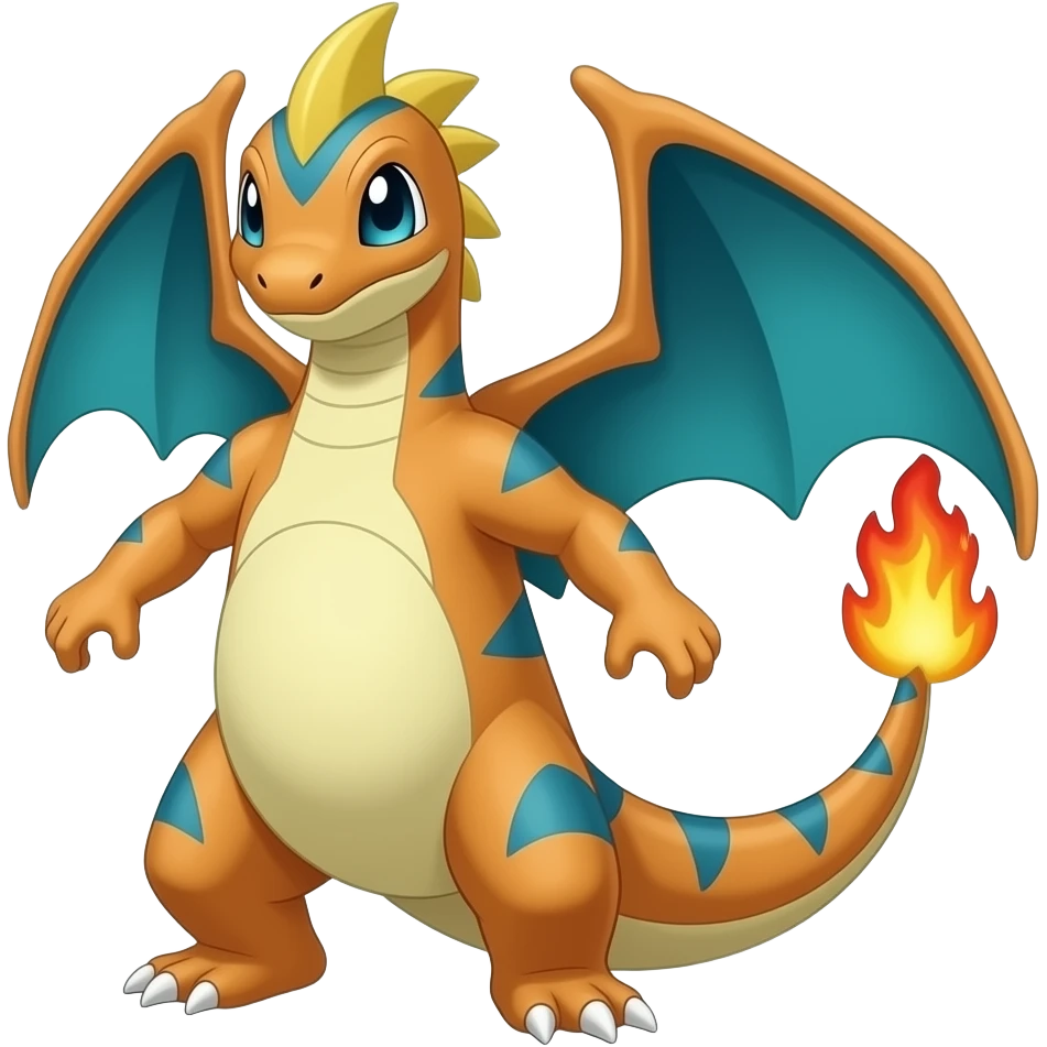 Lizard-Kecleon-Charmander-Charmeleon-Exveemon-Fakémon-hybrid, full body emoji