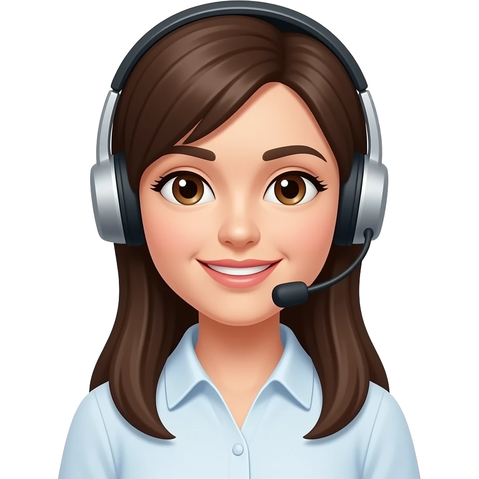 mujer con set de callcenter emoji
