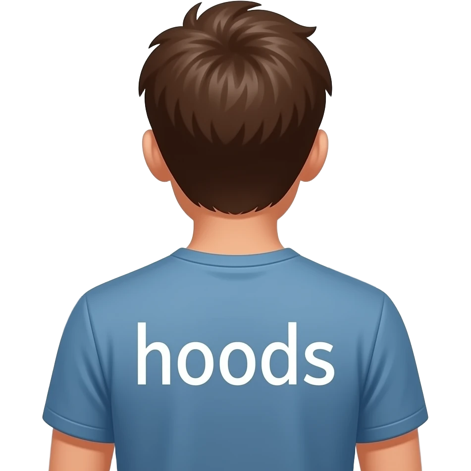 Jeune homme de dos avec écris « hoods » dans son dos. Il est devant pleins de chemin et ne sait pas lequel prendre. emoji