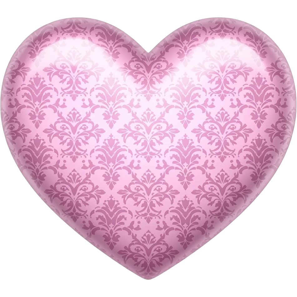 Rosy shiny glossy sparkly romantic pastel damask moon heart emoji