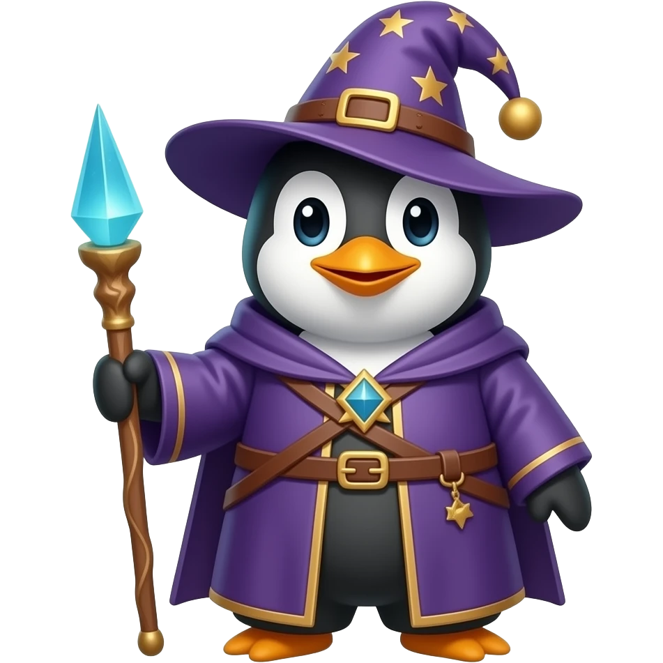 Penguin Wizard emoji