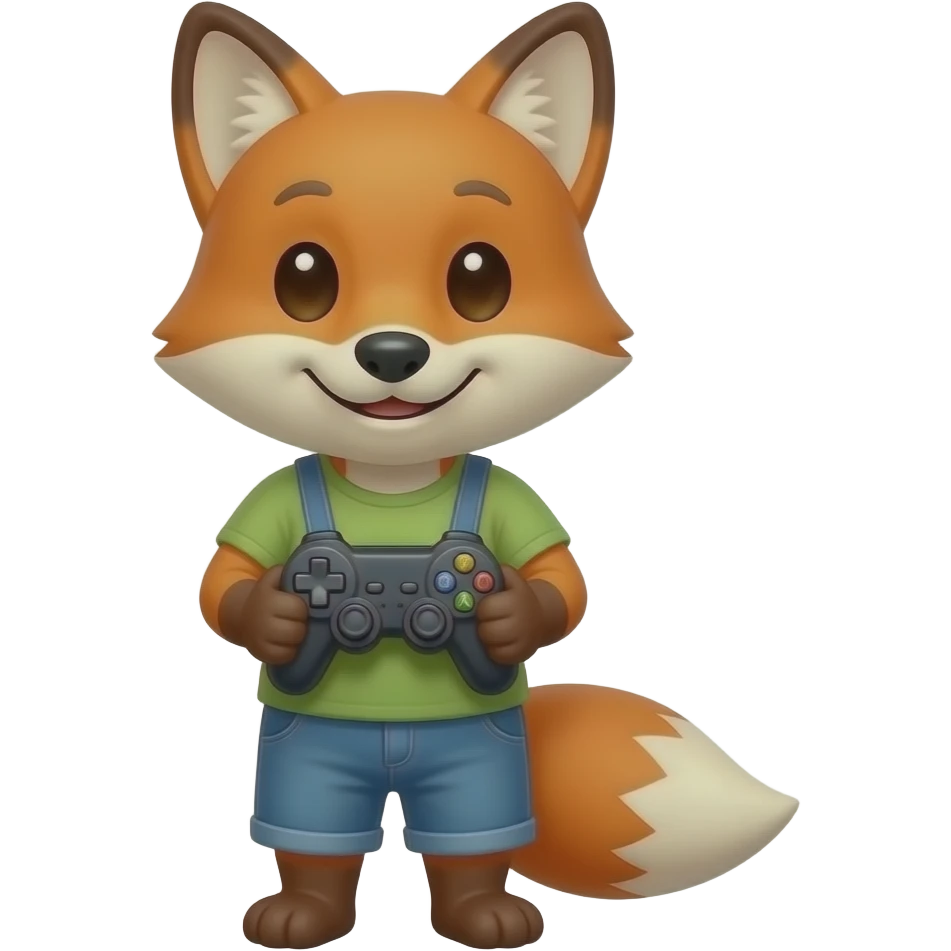 Fox with video game controller emoji