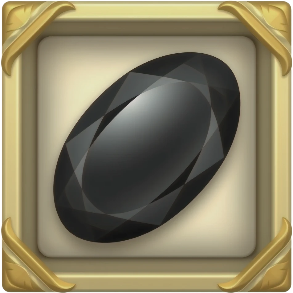 A woman's obsidian gem  in a box with  ornate trim emoji