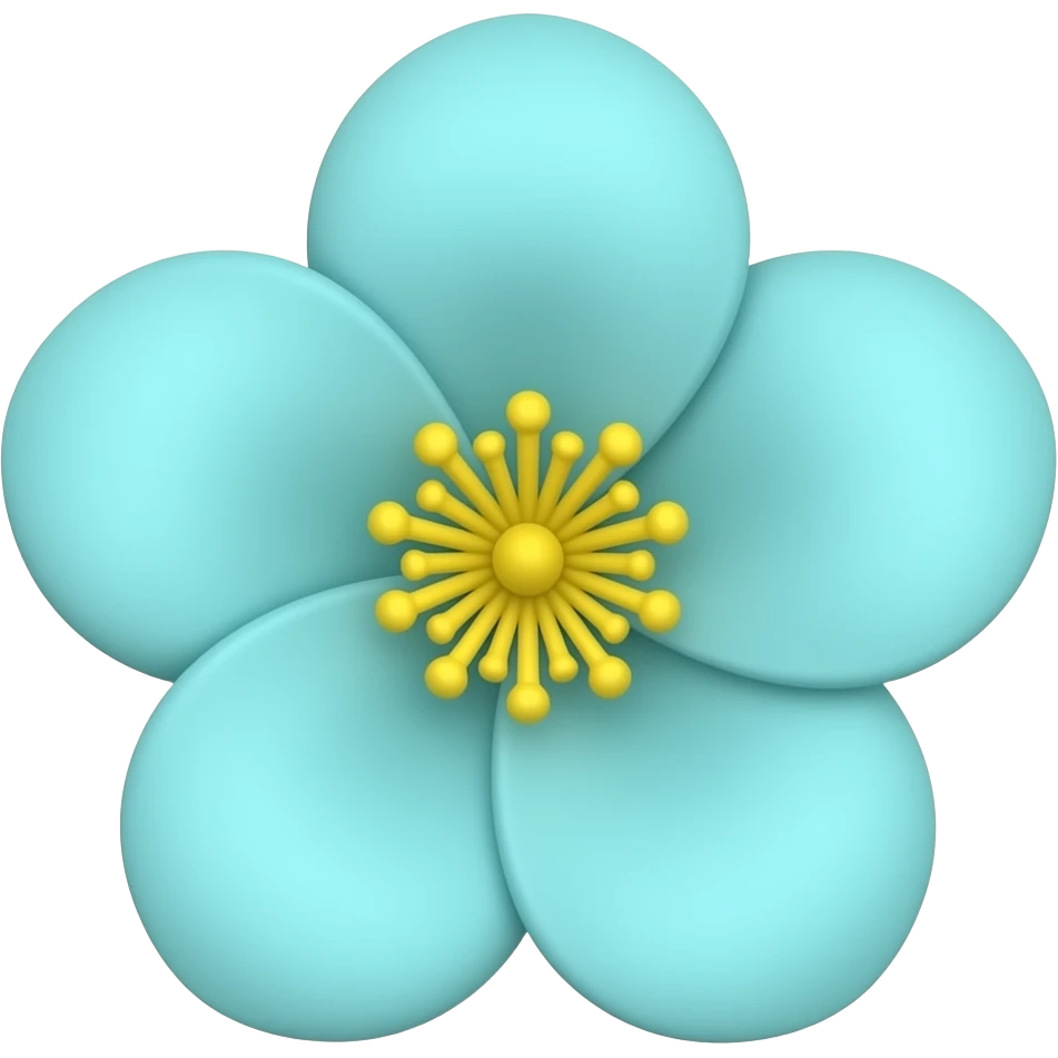 Light bluish teal flowers emoji