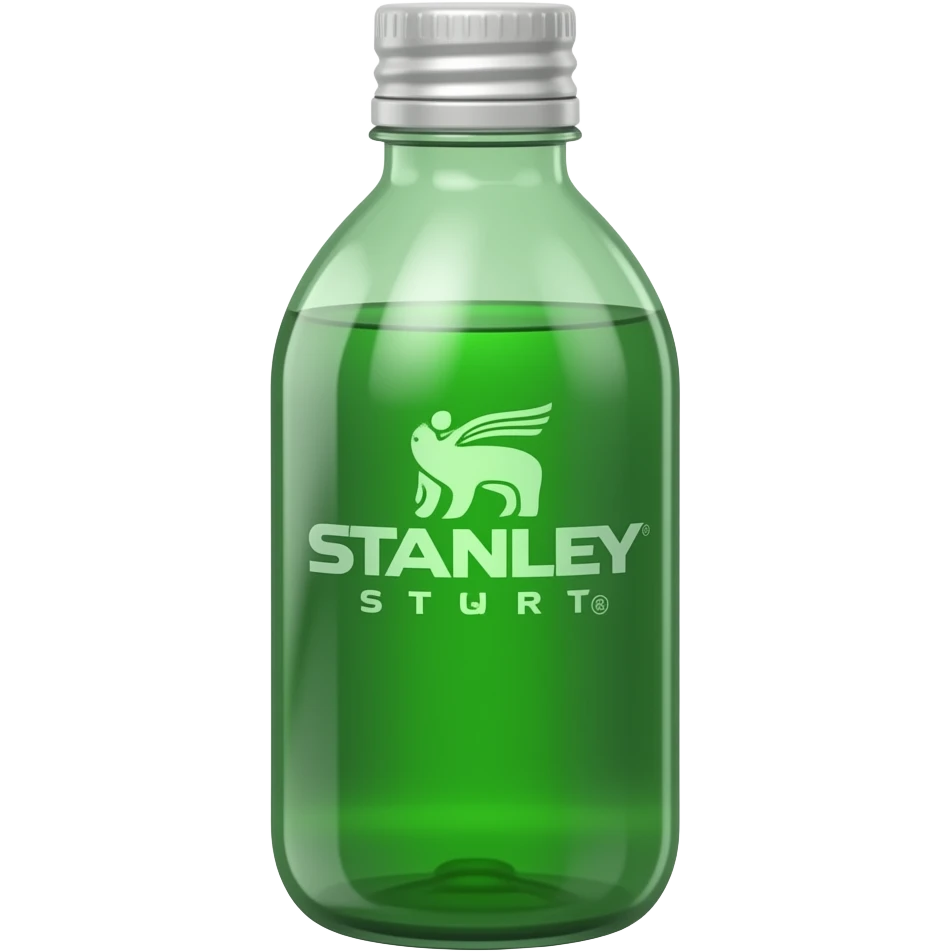 gourde stanley vert, la vue est en 3 quart emoji