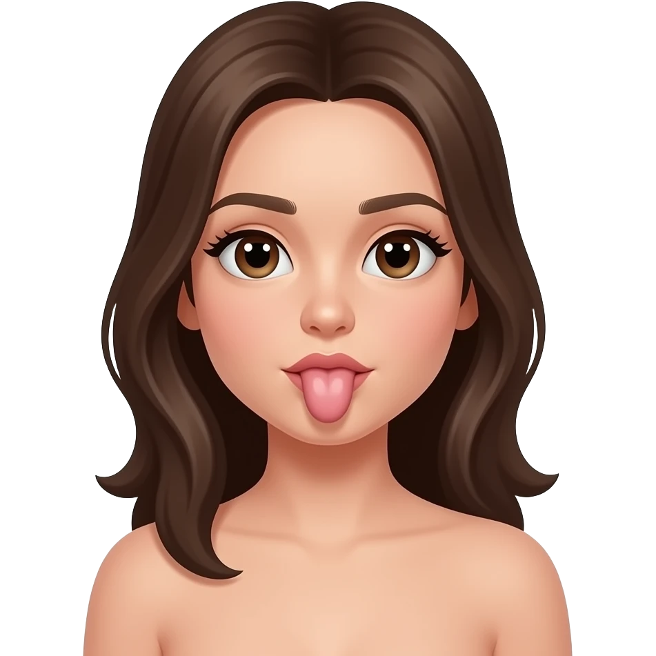 A completly naked girl sucking a dick emoji