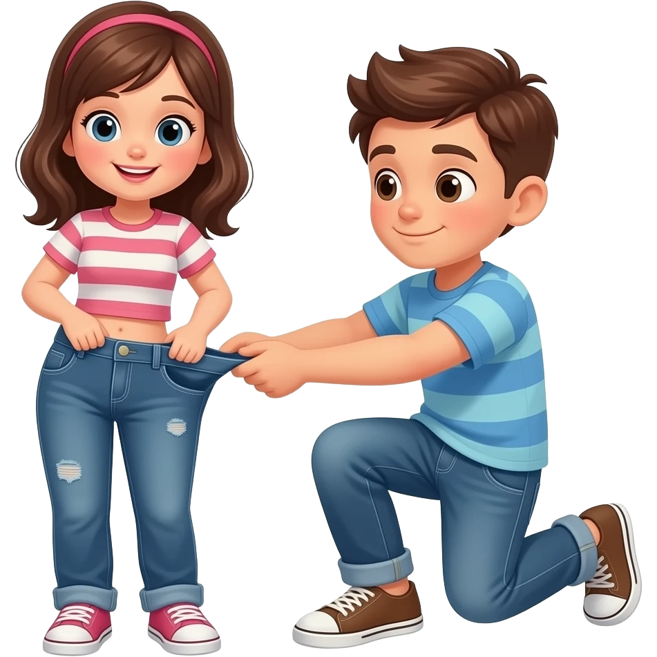 boy pulls girl pants down emoji