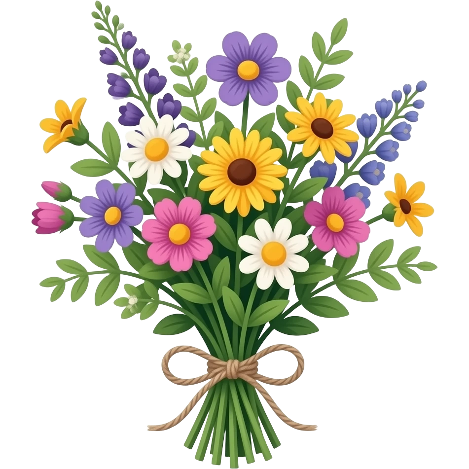 Wild flowers bouquet pixelated emoji