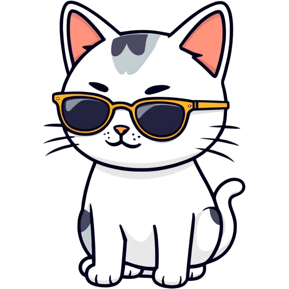 Cat with sunglasses emoji
