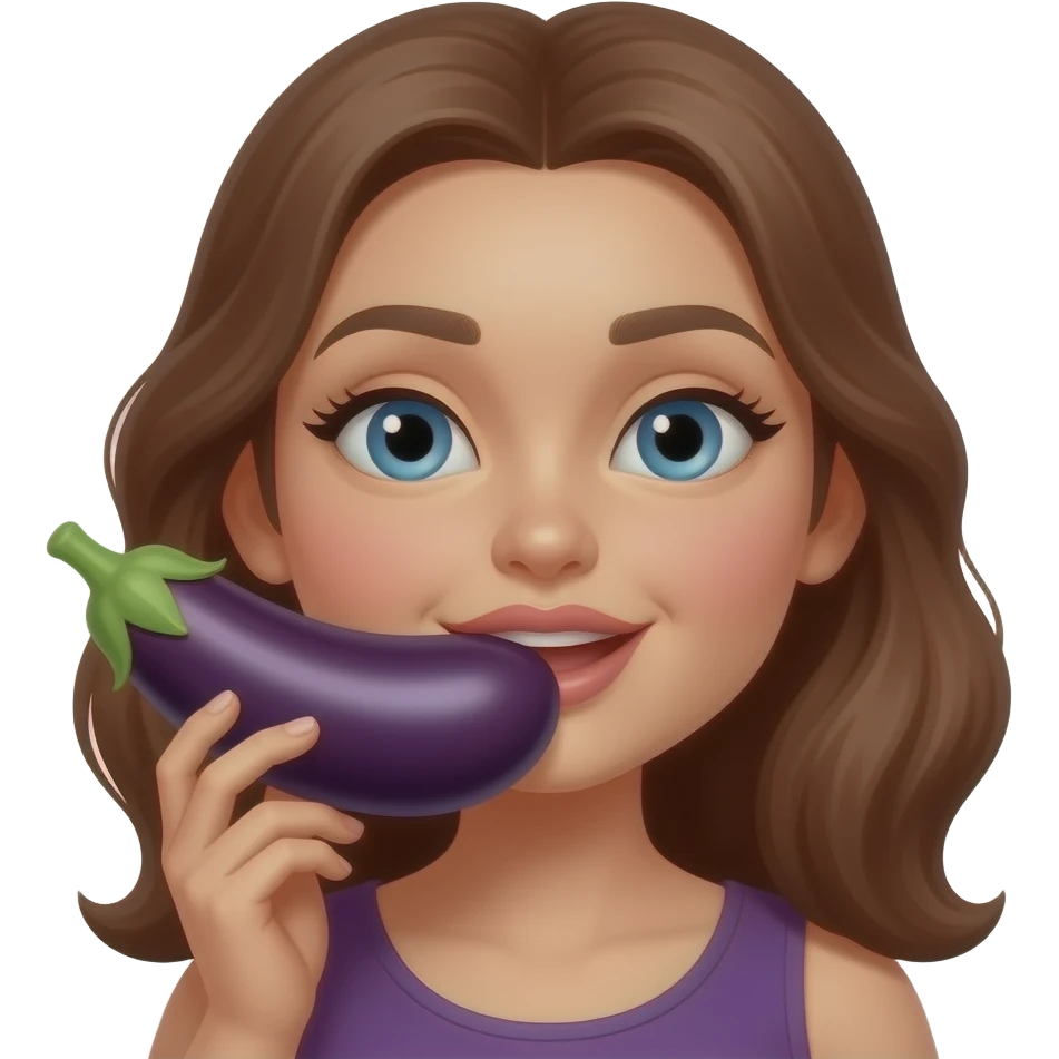 Female licking eggplant emoji