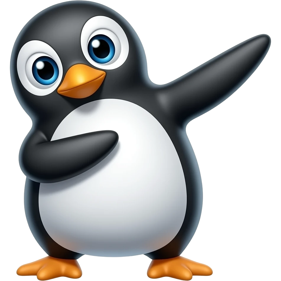 dabbing penguin emoji
