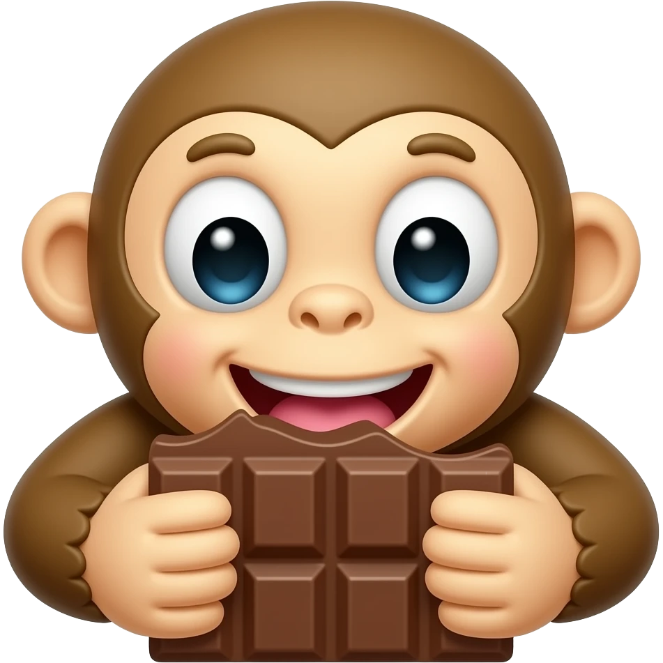 Chocolate bar eating a monkey emoji