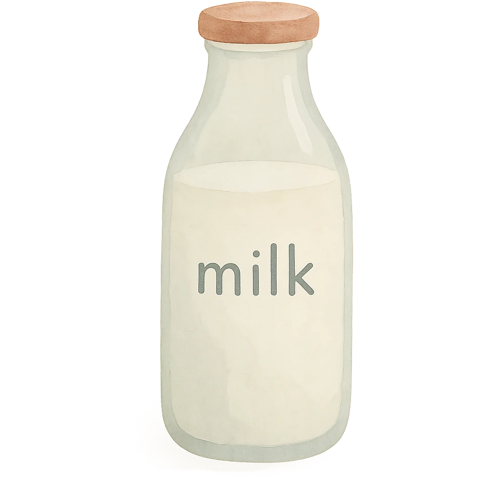 a bottle of milk with milk written on it emoji