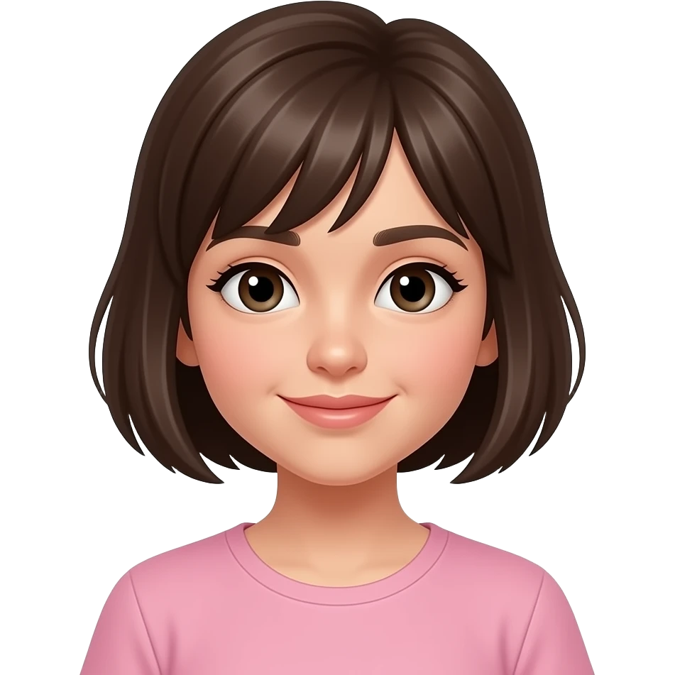 brunette short haired teen girl emoji