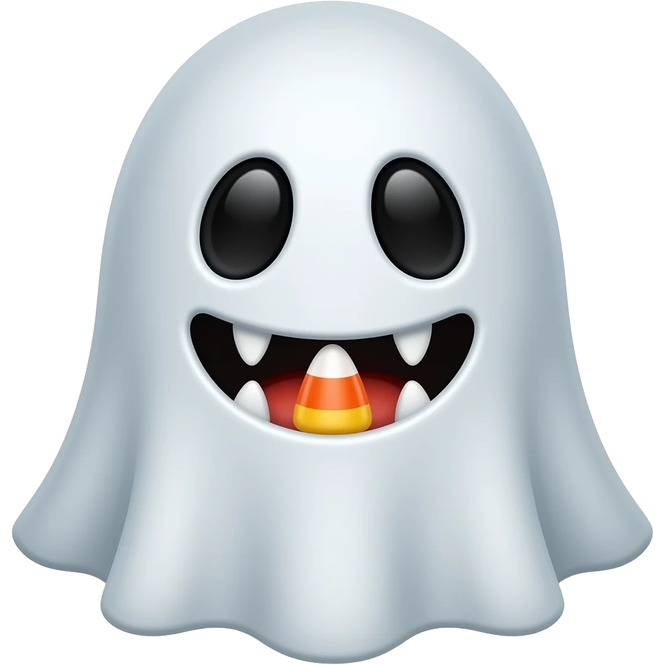 ghost with candy corn fangs emoji | AI Emoji Generator