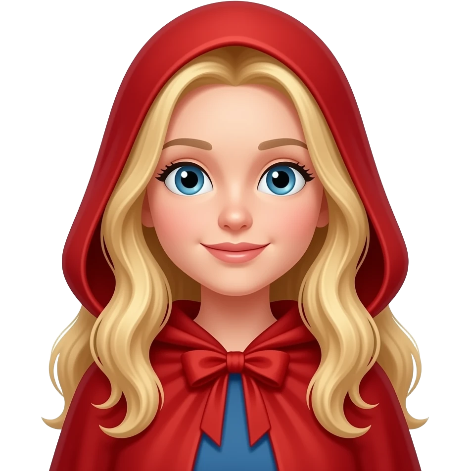 blonde girl red cape emoji