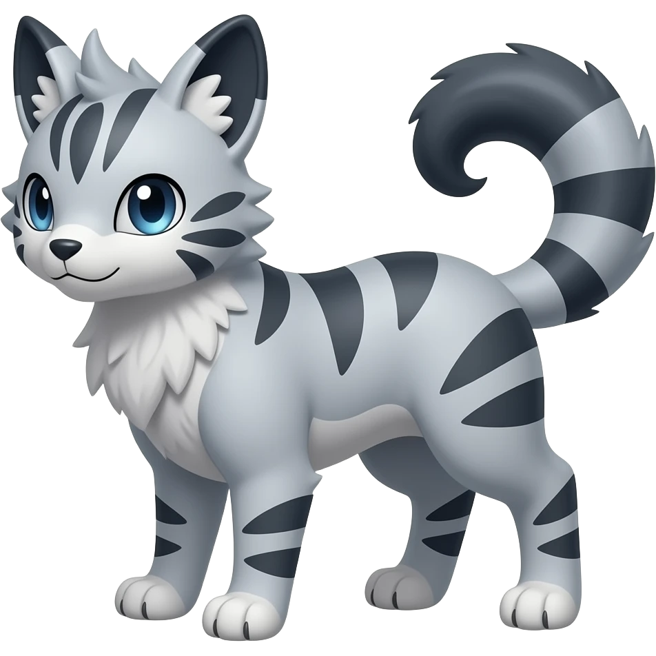 Pastel dark dusky greyish colorful shiny smooth glossy epic patterned digitigrade quadrupedal Luxray-Manectric-Sprigatito-Shaymin-Shinx-Fakémon-hybrid emoji