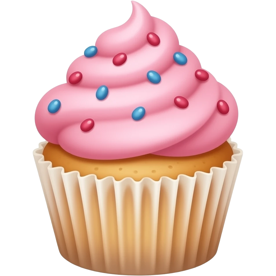 Cupcake with pink icing emoji