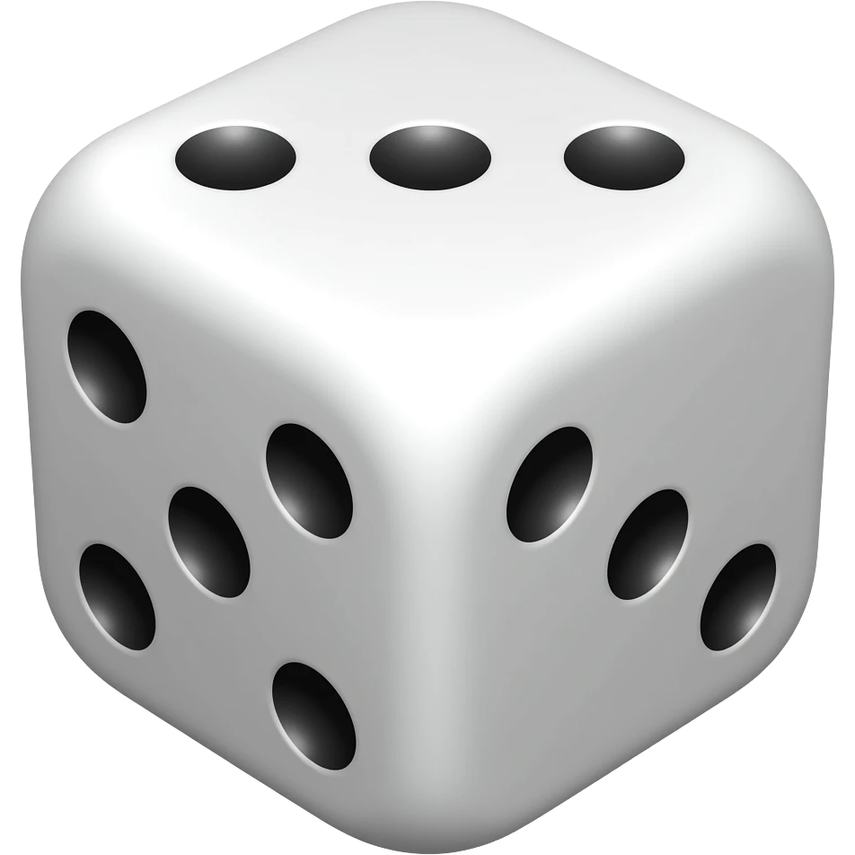 The white game dies emoji