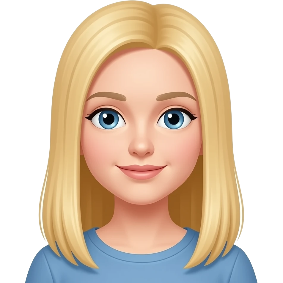 یه دختره مو بلوند که وایب پینترستی میده و موهاش صافه میخوام emoji