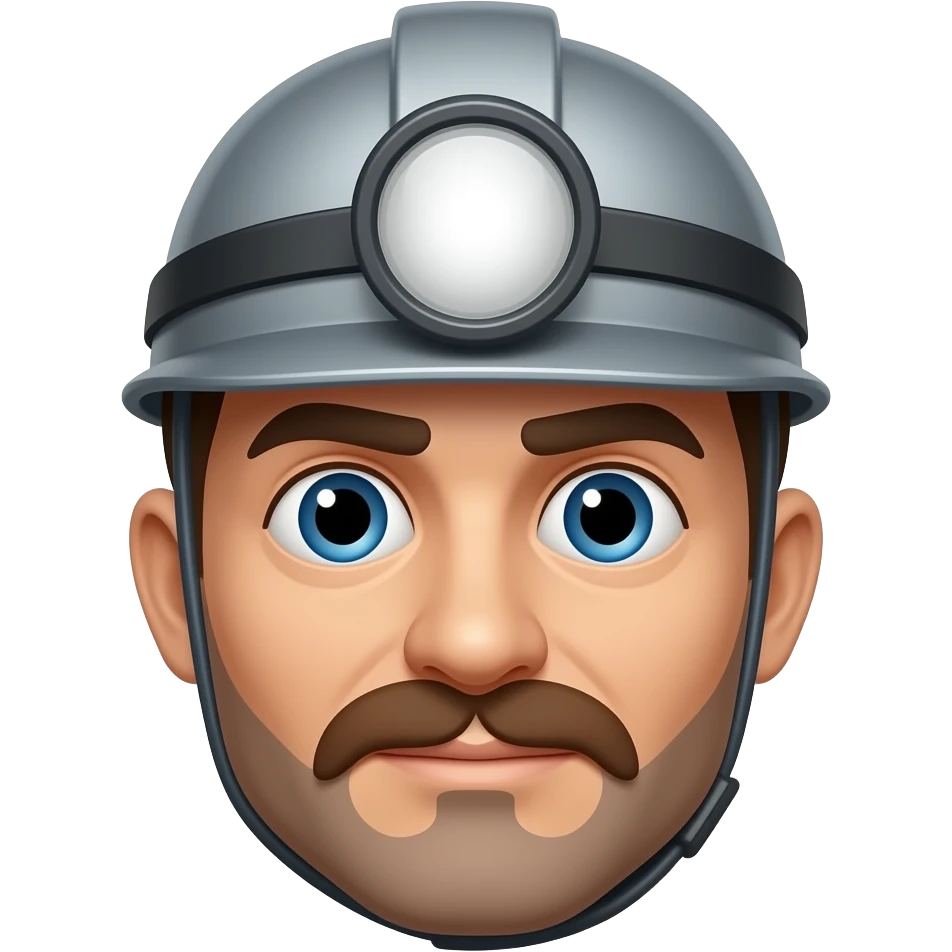 miner face with helmet with flashlight emoji