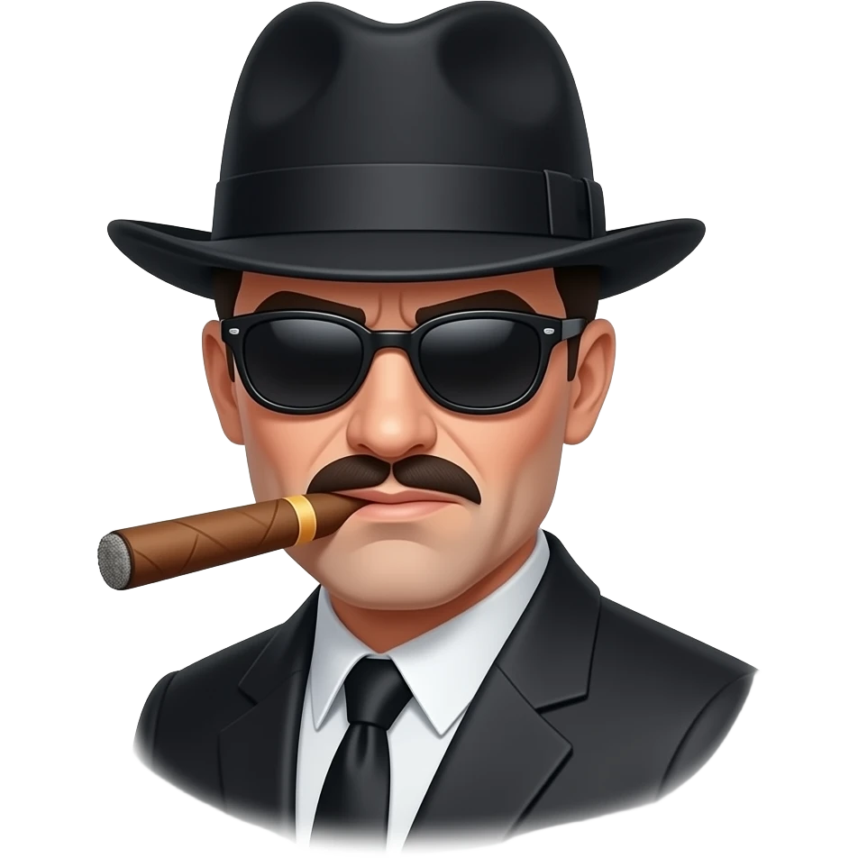 Mafiosi mit Zigarre und Hut emoji