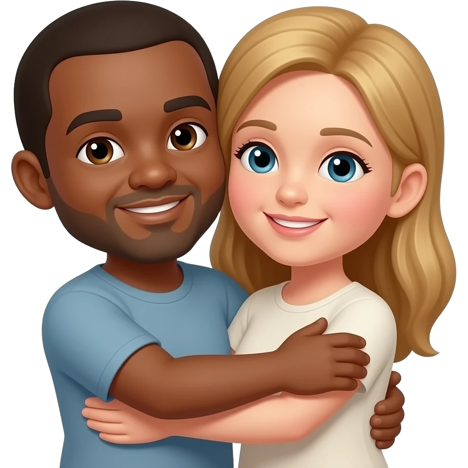 یه ایموجی 🫂 میخوام که دو نفر همو بغل کردن، یکی رنگش قهوه ای و یکی کرمی رنگ emoji