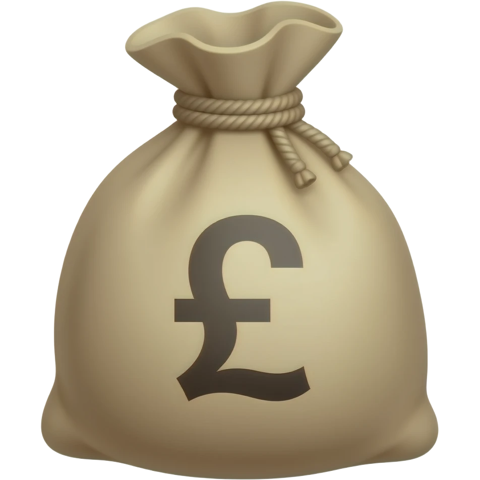money bag with pound sign on front emoji