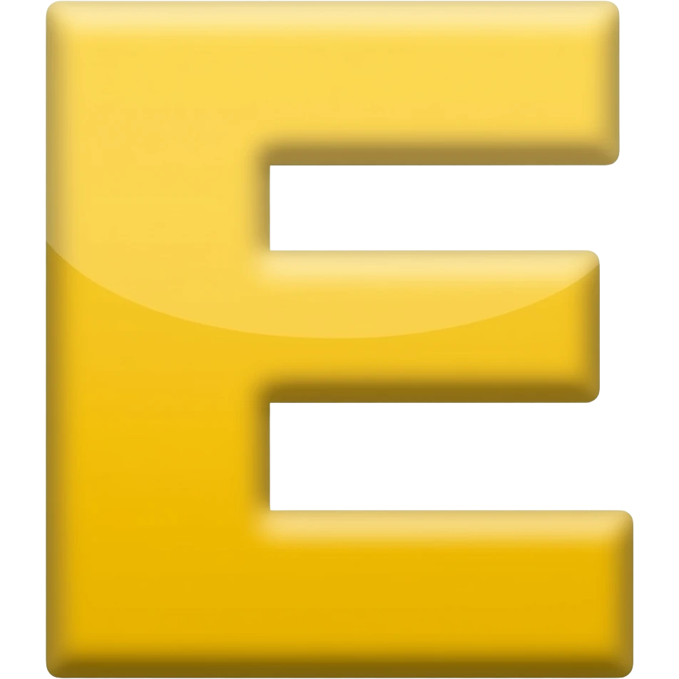 Letter E-yellow emoji