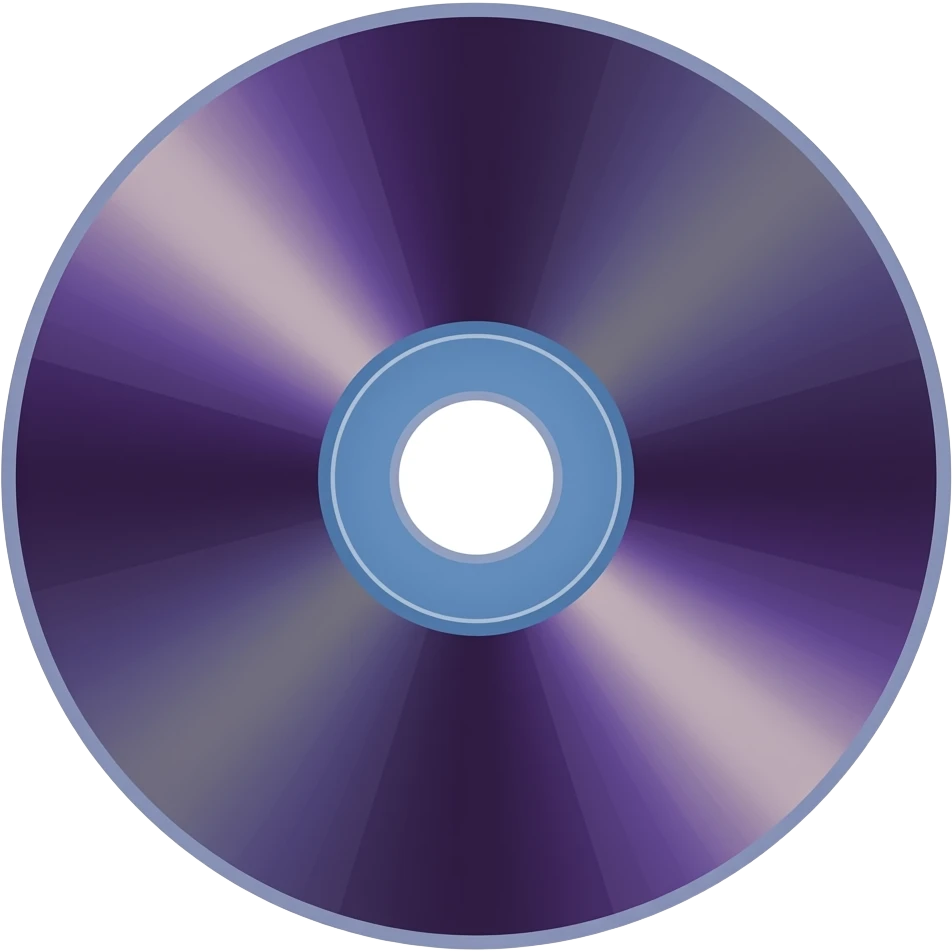 a dark purple CD disk with blue center circle emoji