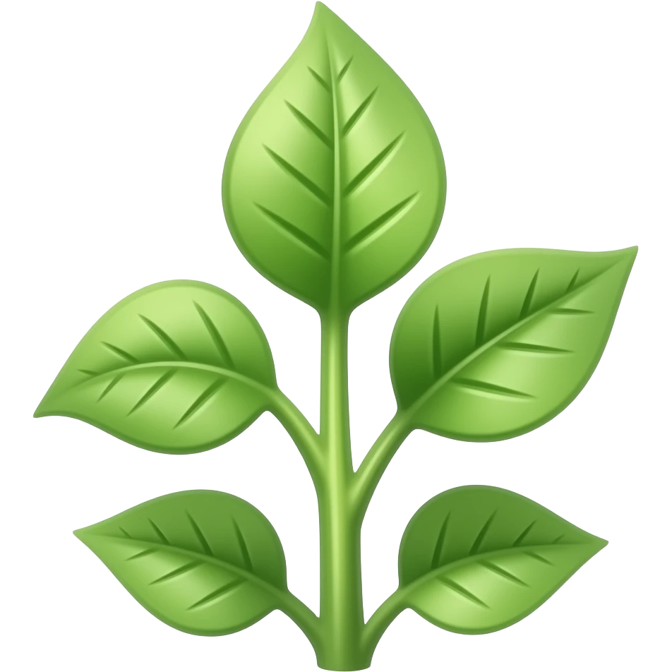 just the upper part of a small plant that has a few leaves emoji