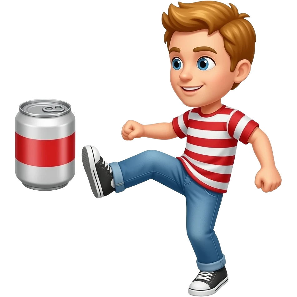Kicking can emoji
