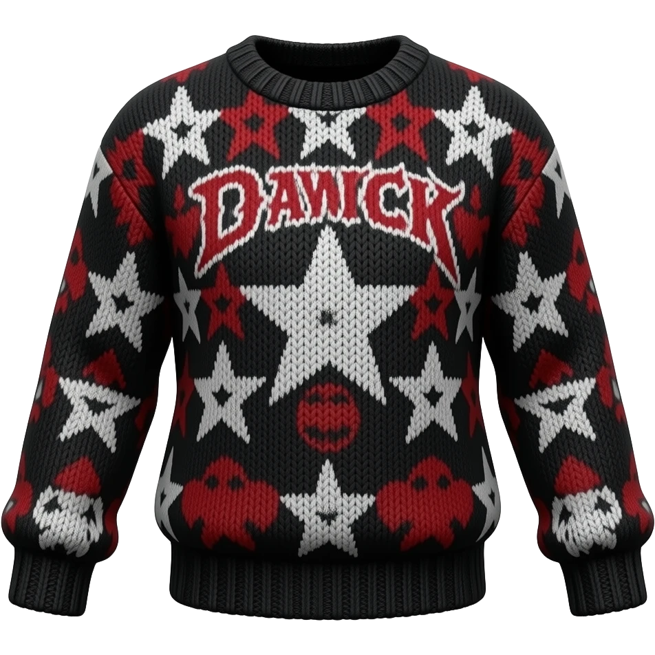 Isolated, 3D rendering, ultrarealistic highly detailed womens punk rock aesthetic sweater, 8k resolution. Must contain no emoji icons and no emoji faces emoji